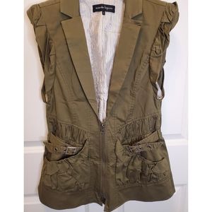 Nanette Lepore Vest Army Green Size Small